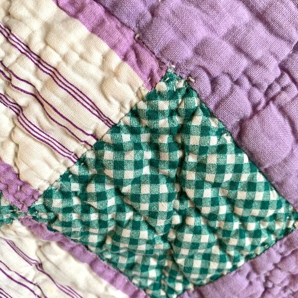 Handmade Toddler Hooded Jacket Made from Vintage Quilts 4T Multi Layla Purple - Picture 3 of 9